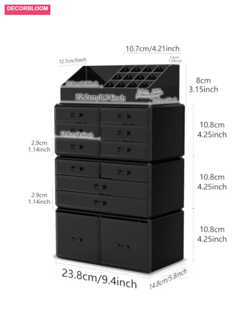 Makeup Cosmetic Organizer Storage Drawers with 12 Drawers
